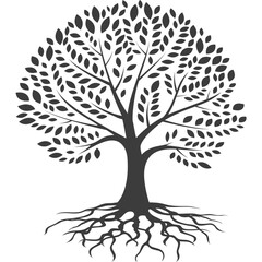 Obraz premium black tree silhouette vector illustration.