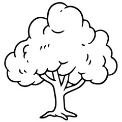 black tree silhouette vector illustration.
