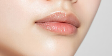 Close-up of Woman's Lips and Lower Face