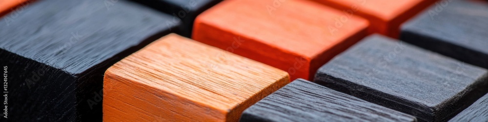 Aufkleber Tactile Minimalism Geometric Wood Block Color Study for Design Innovation - Modern Branding and Creative Visual Storytelling Texture Exploration