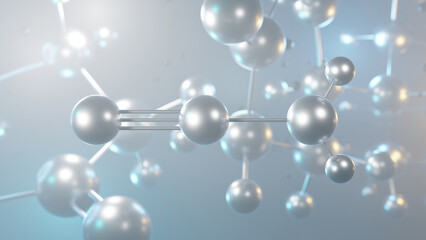cyanamide molecular structure, 3d model molecule, organic compound structural chemical formula view from a microscope