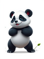 Naklejka premium Cute panda on transparent background