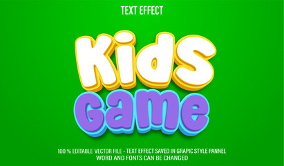 Kids Game 3d editable text effect style