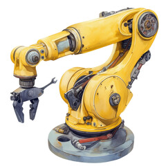 Industrial automation robotic arm technology innovations in manufacturing urban environment concept