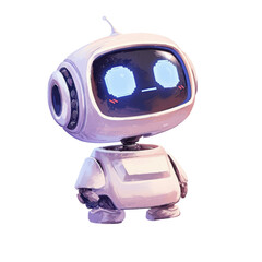 Robot character design showcase digital art creative space colorful environment playful concept