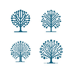 abstract cuit Board Tree tech. for education learning and technology business company logo.