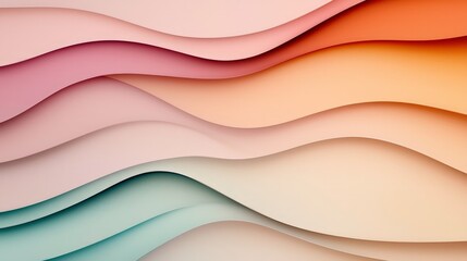 Soft Colorful Waves in Gentle Tones Create a Modern Abstract Background Design