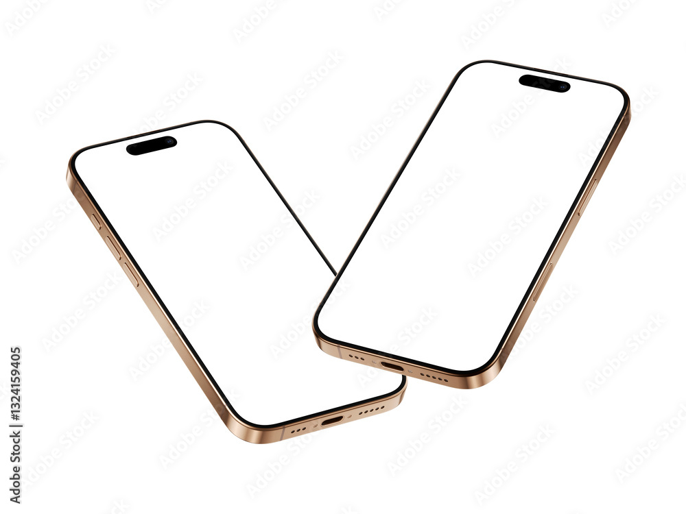 Aufkleber high quality realistic 3d render smartphone ui ux screen mockup with transparent png