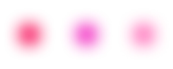 Set of blurred pink circle aesthetic elements