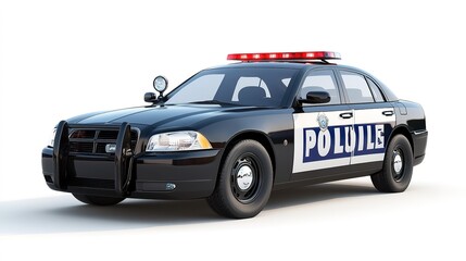 police car with white background