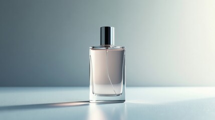 A Modern Perfume Bottle with a Sleek Design and Elegant Aroma on a Smooth Surface