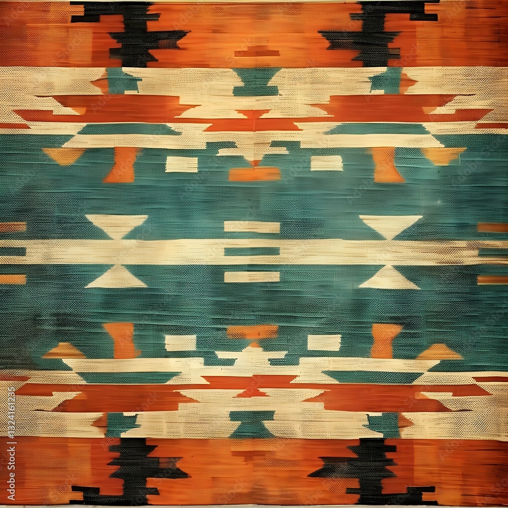 Poster rustic southwest geometric pattern rug texture background