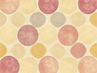 Watercolor circles and soft colors form a repeating patterned design