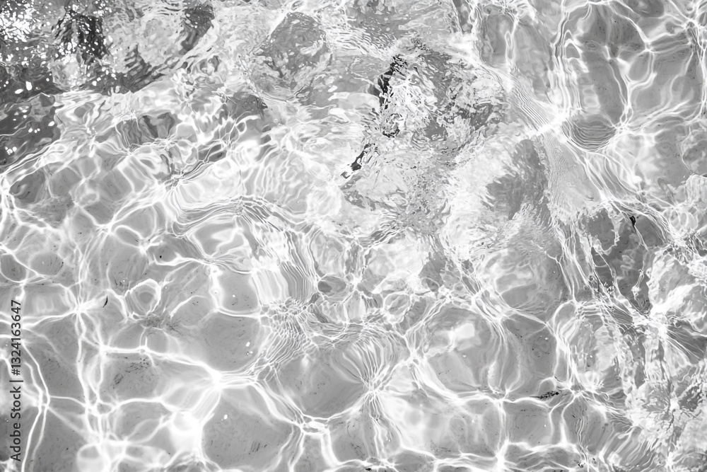 Poster abstract grayscale image of water surface texture with ripples and reflections sea art pool waves