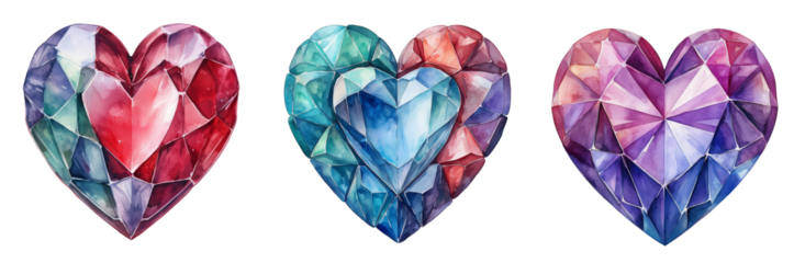 Gem stone, in heart shape. 4k png cutout transparent background isolate
