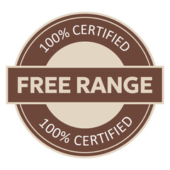 Isolated brown Free Range label
