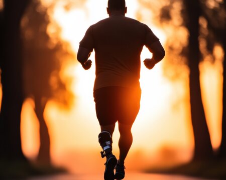 Adaptive Resilience Inclusive Fitness Journey of Empowerment - Sunrise Performance Breakthrough for Adaptive Athletes in Dynamic Urban Wellness Landscape - Powered by Adobe