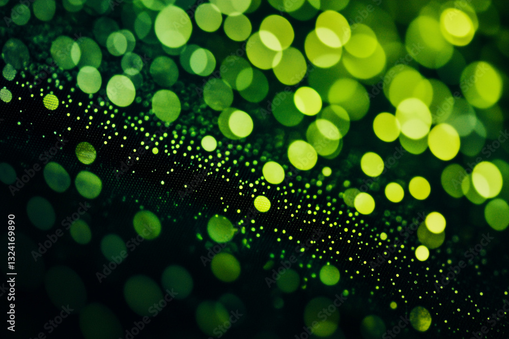Poster abstract green bokeh lights background texture image design dark glow soft shiny night focus color