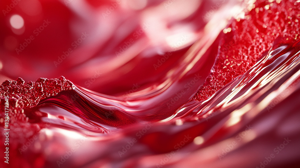 Aufkleber abstract red liquid swirl texture background image design wave rich shiny fluid color glossy smooth