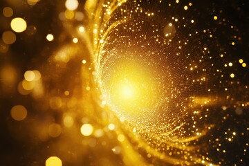 Obraz premium Golden Light Swirling in an Abstract Cosmic Background of Stars