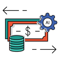 Money Circulation Ai Cash Flow Vector Symbol Icon design