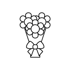 flower bouquet icon vector . Wedding, birthday bouquet sign 