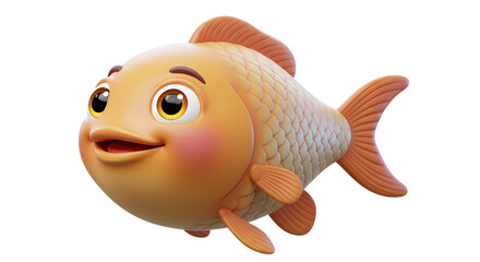 Adorable 3D Rendered Goldfish: A Joyful Aquatic Companion