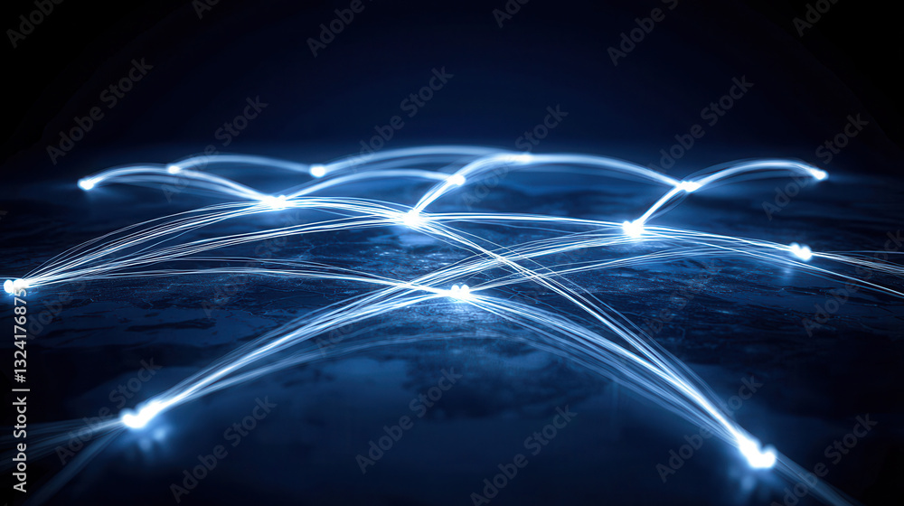 Aufkleber clean and modern visual of global data network with glowing connections
