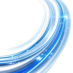 Abstract Blue Wave Design with Sparkling Light Effects and Curves
