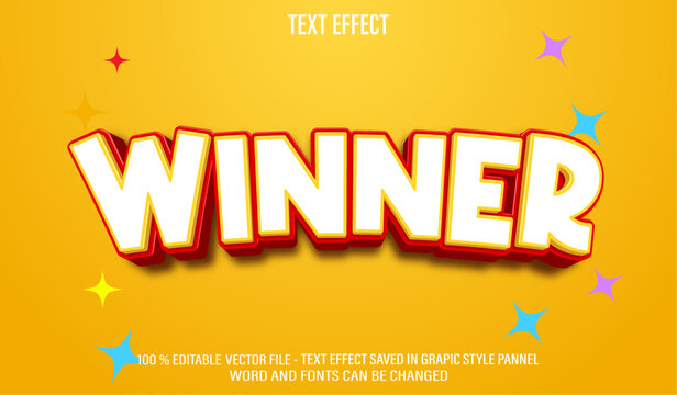Winner 3d editable text effect style