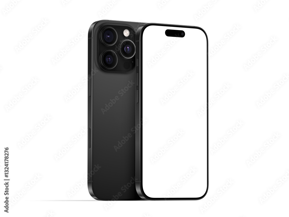 Aufkleber high quality realistic 3d render smartphone ui ux screen mockup with transparent png
