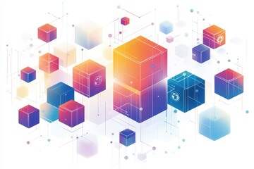 Abstract Geometric Shapes in Bright Colors for Modern Design Projects