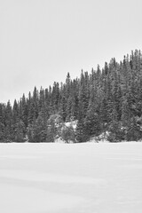 Western Tjuvåsen Lake, part of the Totenåsen Hills, Norway, in winter.
