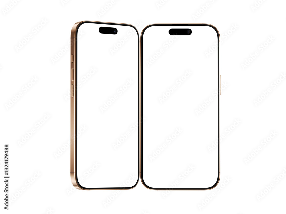 Aufkleber high quality realistic 3d render smartphone ui ux screen mockup with transparent png