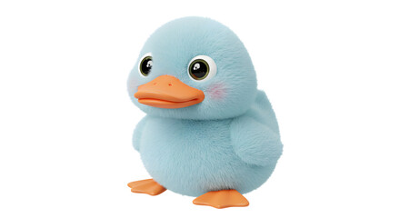 Adorable Fluffy Blue Duckling Toy