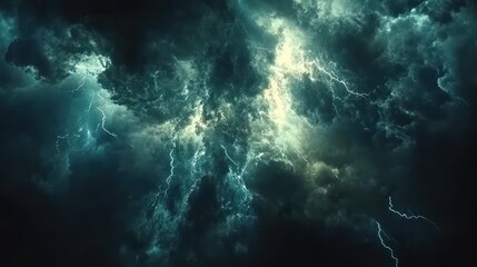 Stormy sky with lightning