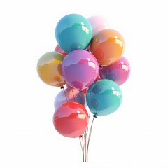 Colorful Balloons Cluster with Vibrant Hues and Glossy Finish