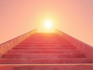 A spiral stairway ascends towards a concept of light and success within the building's architectural design