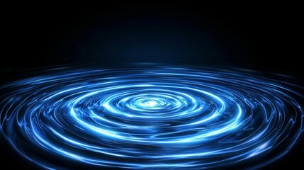 Storm swirl marine weather. A mesmerizing blue ripple effect radiates outward against a dark background, evoking a sense of calm and tranquility.