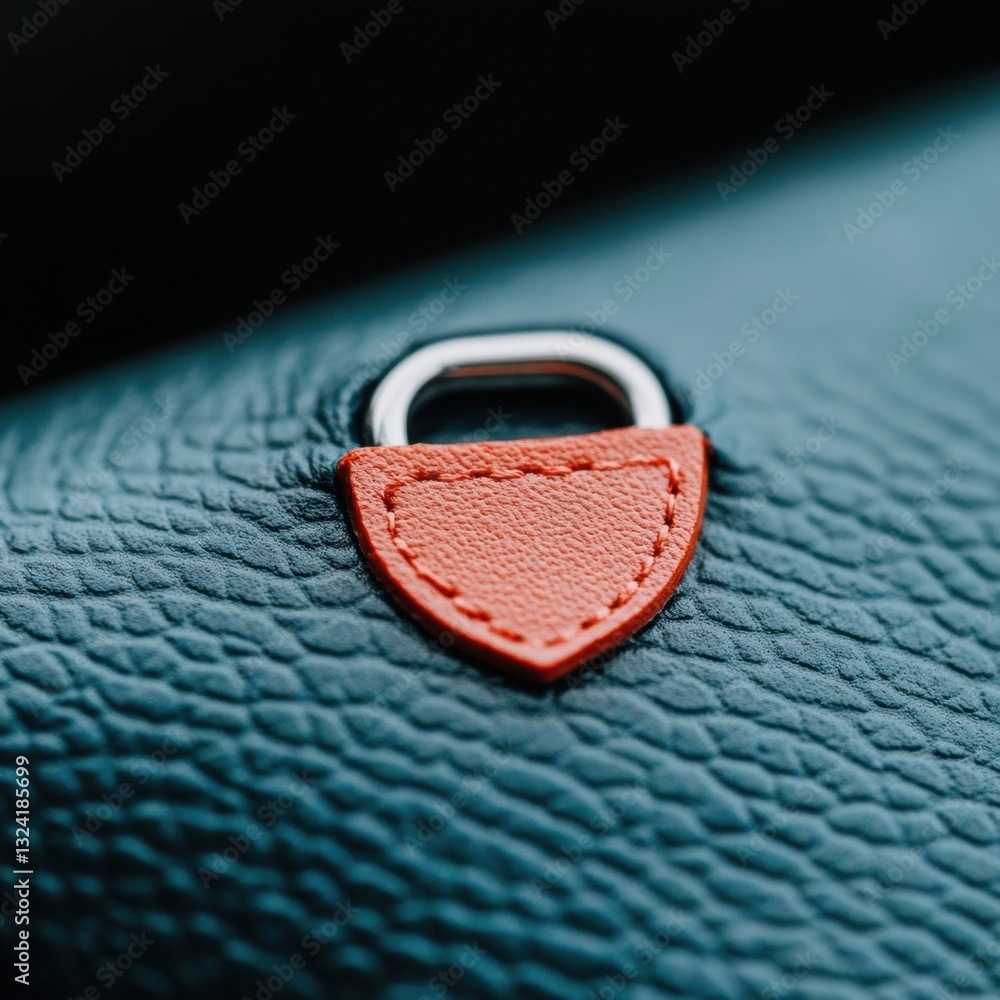 Aufkleber minimalist data protection sleek leather shield emblem on textured surface - cutting-edge cybersecur