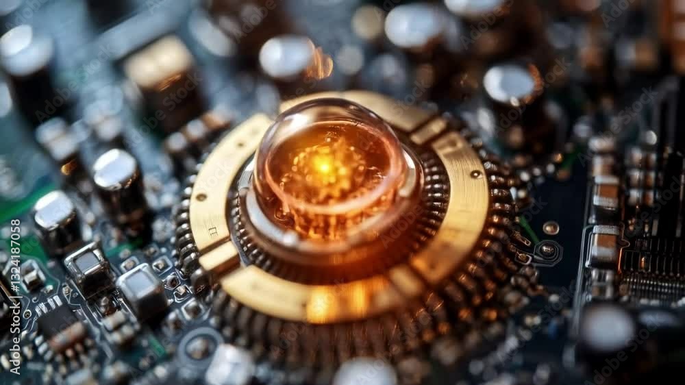 Leinwandbilder this visual illustrates intricate quantum technology components, highlighting qubit circuits vital f