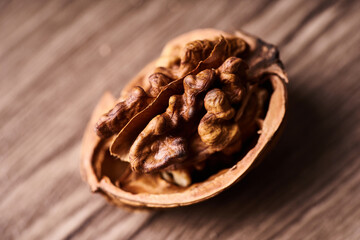 Close-up of a Walnut in Shell – Natural and Healthy Snack