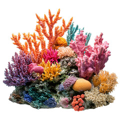 Colorfull coral reef isolated on transparent © Novian