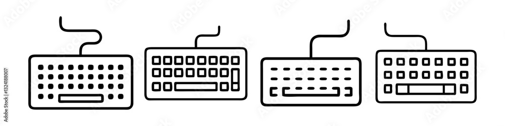 Poster keyboard icon, keyboard line art - simple line art of keyboard, perfect for keyboard logos and icons