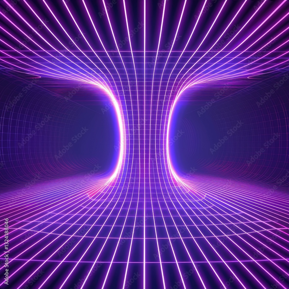 Poster abstract representation of constructive interference and chaos in vibrant colors