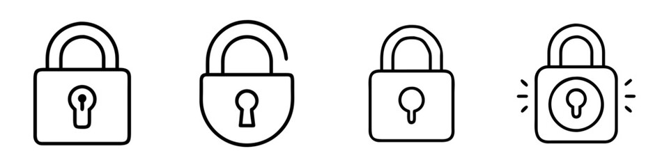 lock icon, lock line art - simple line art of lock, perfect for lock logos and icons