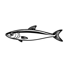 Fototapeta premium Fish Simple Vector Logo – High-Contrast Flat Design Illustration