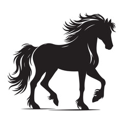 Horse vector silhouette design, isolated white background.