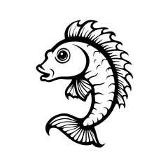 Naklejka premium Horsefish Simple Vector Logo – High-Contrast Flat Design Illustration