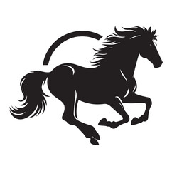 Obraz premium Horse vector silhouette design, isolated white background.